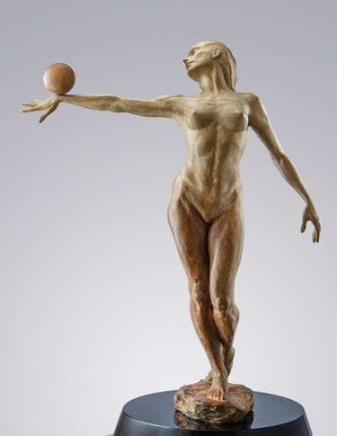 Sculpture intitulée "Balance (quarter li…" par Paige Bradley, Œuvre d'art originale, Bronze