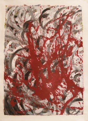 Peinture intitulée "meurtre!" par Benoit !, Œuvre d'art originale, Acrylique