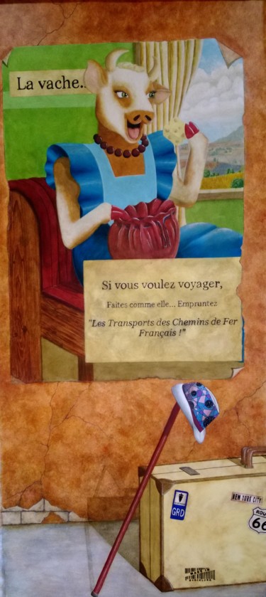 Artcraft με τίτλο "La Vache." από Benoit !, Αυθεντικά έργα τέχνης