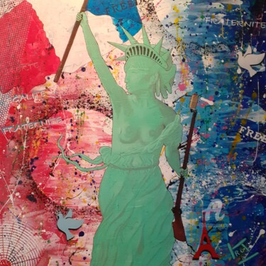 Liberté Chérie Pintura titulada "Liberté Chérie" por Caroline Jacquemard, Obra de arte original, Acrílico Montado en Bastidor standard