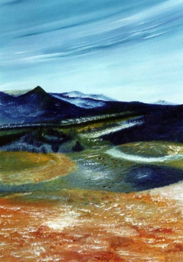 Peinture intitulée "les hauts plateaux" par Catherine Simon, Œuvre d'art originale