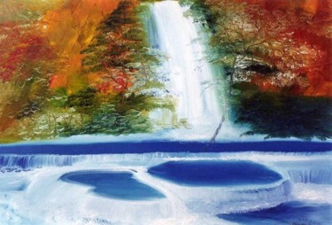 Peinture intitulée "cascade" par Catherine Simon, Œuvre d'art originale