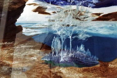Peinture intitulée "lac des alpes" par Catherine Simon, Œuvre d'art originale