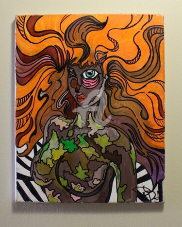 Painting titled "Her earth tones" by Paintdouglas, Original Artwork, Acrylic