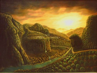 Painting titled "Sunturas Köyü 80" by Painter Poet Penman, Original Artwork, Oil