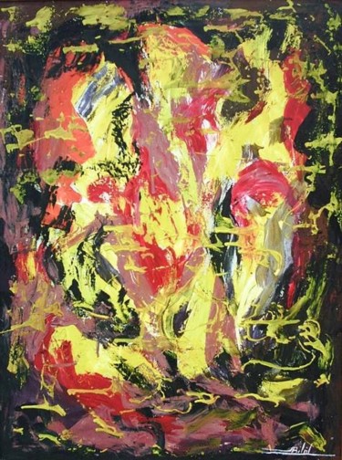 Malerei mit dem Titel "Apstrac 48" von Painter Poet Penman, Original-Kunstwerk, Öl