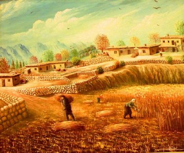 Painting titled "Yassıbag Köyü 10" by Painter Poet Penman, Original Artwork, Oil