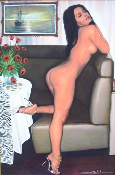 Painting titled "Nude 404" by Painter Poet Penman, Original Artwork, Oil