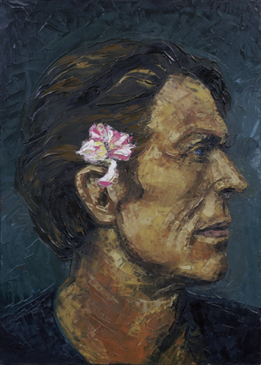 Dafoe's Profile Peinture intitulée "Dafoe's Profile" par Liby Nathan, Œuvre d'art originale, Huile