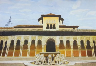 Painting titled "Alhambra Palace" by Noor M.A, Original Artwork, Pencil