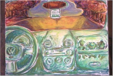 Painting titled "Car Interior" by Brittany Sundgren, Original Artwork