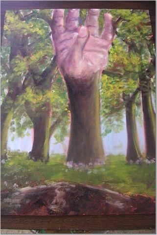 Painting titled "Hand Metamorphosis" by Brittany Sundgren, Original Artwork