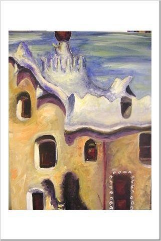 Painting titled "Gaudi Architecture" by Brittany Sundgren, Original Artwork