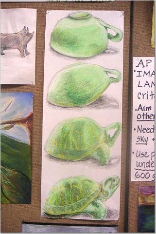 Painting titled "Turtle to Teacup" by Brittany Sundgren, Original Artwork