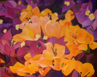 Painting titled "BOUGAINVILLEA" by Ian Forbes, Original Artwork, Oil