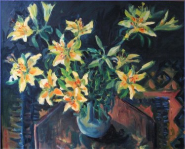 Painting titled "LILLIES" by Ian Forbes, Original Artwork, Oil