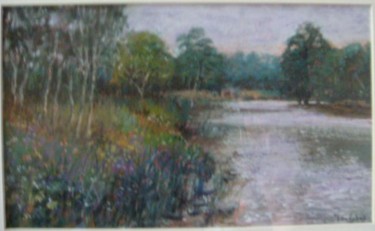 Painting titled "YARRA RIVER" by Ian Forbes, Original Artwork, Oil