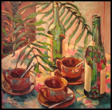 Painting titled "STILL LIFE WITH CUPS" by Ian Forbes, Original Artwork, Oil