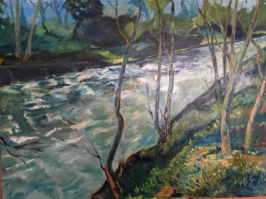Painting titled "Spring Flow" by Lee Andres Christiansen, Original Artwork, Oil