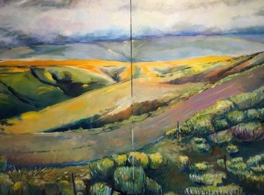 Peinture intitulée "Untitled Landscape" par Lee Andres Christiansen, Œuvre d'art originale, Huile