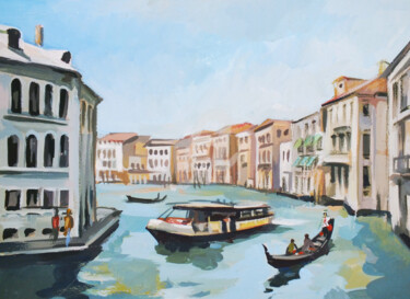 Painting titled "Grand Canal" by Filip Mihail, Original Artwork, Acrylic
