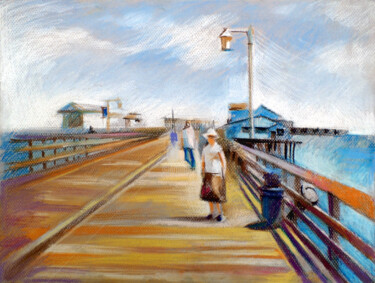 Drawing titled "Stearns Wharf" by Filip Mihail, Original Artwork, Pastel