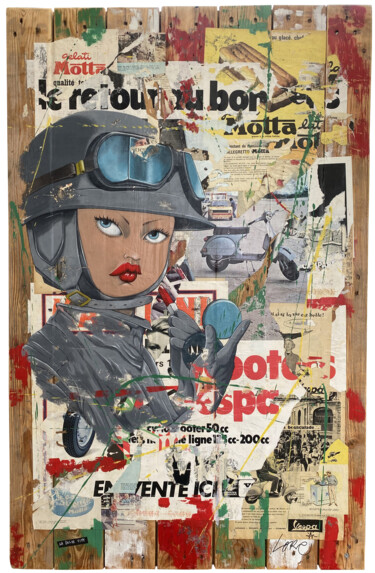 Collages getiteld "La Dolce Vita" door Paintings By Lore, Origineel Kunstwerk, Collages