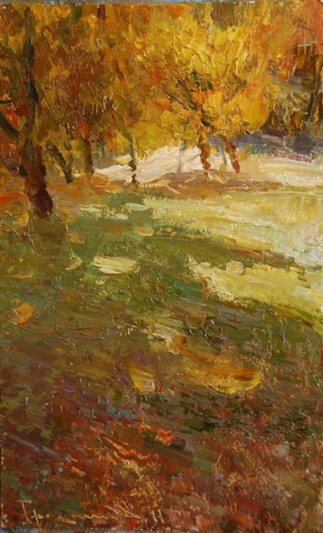 Malerei mit dem Titel "Apricot Garden" von Paintings By Various Artists From Ukraine, Original-Kunstwerk, Öl