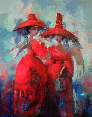 Pittura intitolato "Ladies" da Paintings By Various Artists From Ukraine, Opera d'arte originale, Olio