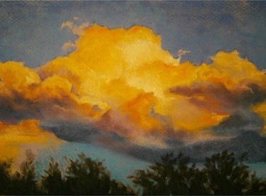 Painting titled "The sky over loess" by Paintings By Various Artists From Ukraine, Original Artwork, Pastel
