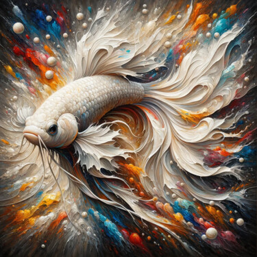 Картина под названием "Cosmic Swim" - Paisley Marten, Подлинное произведение искусства, Акрил