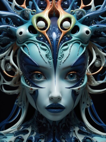 Digitale Kunst getiteld "Alien Fantasy" door Pako Benoit, Origineel Kunstwerk, AI gegenereerde afbeelding