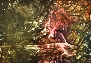 Ζωγραφική με τίτλο "Brown red lines" από Pakokante, Αυθεντικά έργα τέχνης, Ακρυλικό