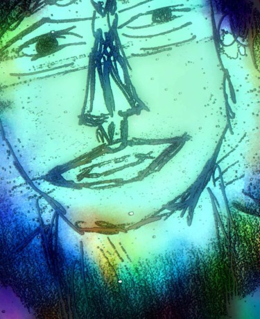 Σχέδιο με τίτλο "Quick face" από Pakokante, Αυθεντικά έργα τέχνης, Ψηφιακή φωτογραφία