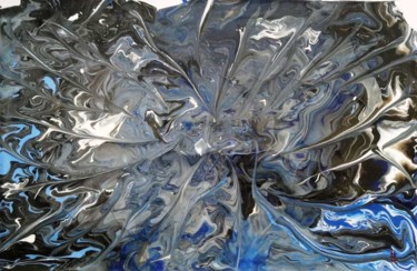 Ζωγραφική με τίτλο "Broken blue" από Pakokante, Αυθεντικά έργα τέχνης, Ακρυλικό