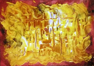 Ζωγραφική με τίτλο "Yellow" από Pakokante, Αυθεντικά έργα τέχνης, Ακρυλικό