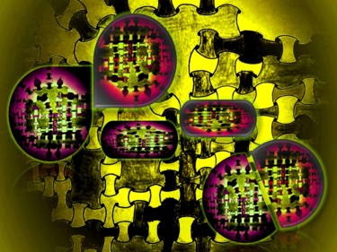 Arte digital titulada "Abstract puzzle" por Pakokante, Obra de arte original, Otro