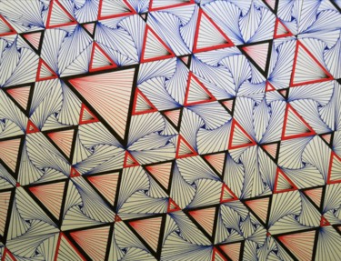 Tekening getiteld "Triangles and shapes" door Pakokante, Origineel Kunstwerk, Tabel kunst