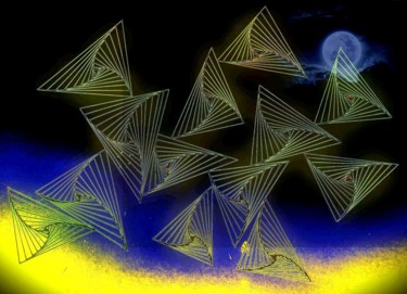 Digital Arts με τίτλο "Triangles volants a…" από Pakokante, Αυθεντικά έργα τέχνης, 2D ψηφιακή εργασία