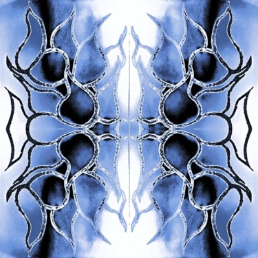 Digital Arts titled "Flames in blue" by Pakokante, Original Artwork, 2D Digital Work