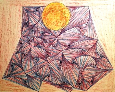 Dessin intitulée "Shells in the light" par Pakokante, Œuvre d'art originale, Stylo gel