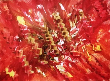 Peinture intitulée "Red Passion scales" par Pakokante, Œuvre d'art originale, Acrylique