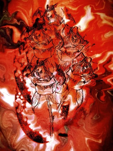 Digital Arts titled "Red passion roses" by Pakokante, Original Artwork, 2D Digital Work