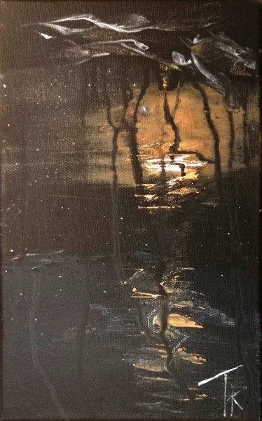 Malerei mit dem Titel "In the rainy night" von Pakokante, Original-Kunstwerk, Acryl