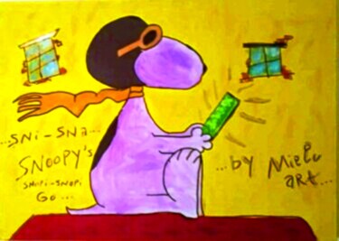 Peinture intitulée "Snoopy's..." par Pakurar Adam Mielu, Œuvre d'art originale, Acrylique Monté sur Carton