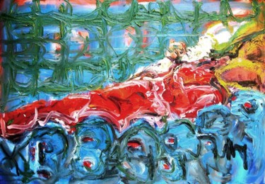 Peinture intitulée "Big Pope's Death" par Alexandru Palade, Œuvre d'art originale