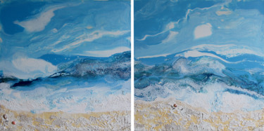 Pittura intitolato "“FOAMY SEA” diptych…" da Palirina, Opera d'arte originale, Acrilico Montato su Telaio per barella in leg…