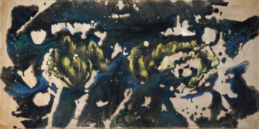 «The Water Kingdom of the Golden Sea» stamp gold original Peinture intitulée "«The Water Kingdom…" par Palirina, Œuvre d'art originale, Acrylique Monté sur Châssis