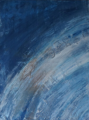 Peinture intitulée "«Quarter Halo» blue…" par Palirina, Œuvre d'art originale, Acrylique Monté sur Châssis en bois