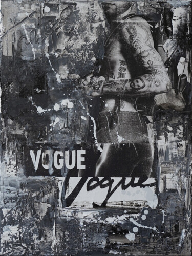 Collages titled "“Tattoo vogue” coll…" by Palirina, Original Artwork, Acrylic Mounted on Wood Stretcher frame